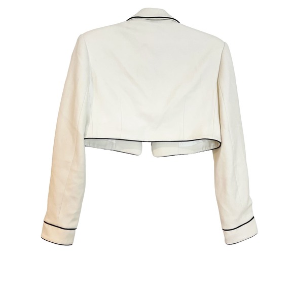 Ceren Ocak Open Front Crop Jacket in White Women's Size M NWT - Picture 9 of 12